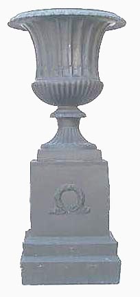 Large Cast Aluminum Urn on Pedestal